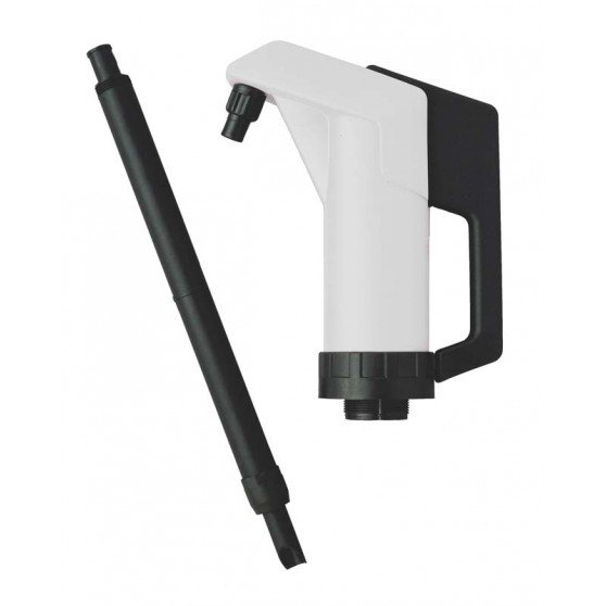 Pump with handle for oil and aggressive products Pump with handle for oil and aggressive products